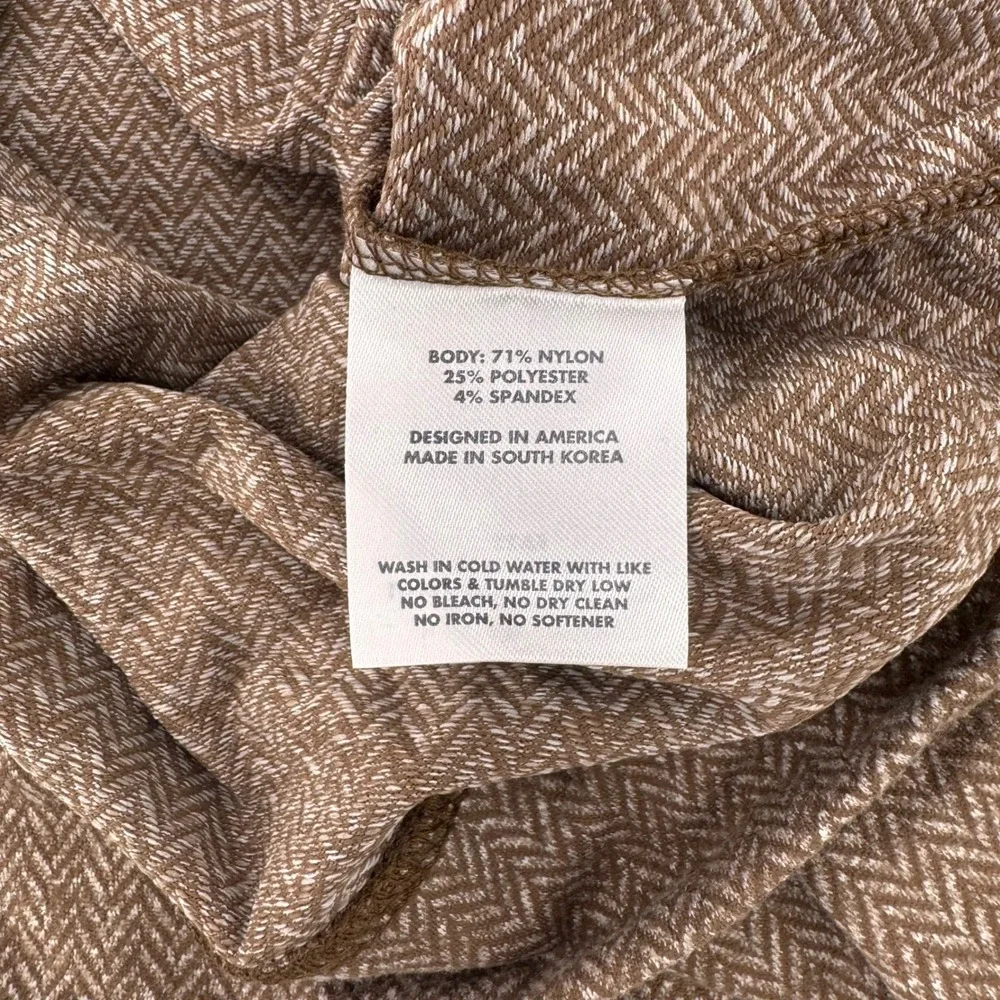 Rhoback Q-Zip Pullover Mens Large Brown Herringbone Jacquard Performance 1/4 Zip